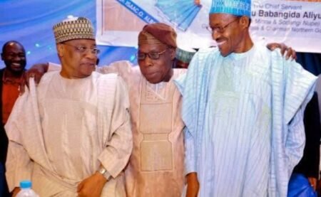 General Ibrahim Babangida (rtd), General Olusegun Obasanjo (rtd) and President Muhammadu Buhari (current president)