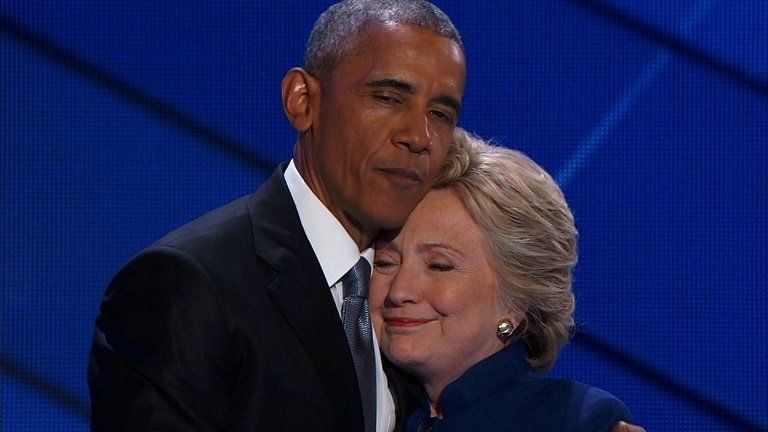 FILE PHOTO: President Barack Obama and Hillary Clinton received explosive devices