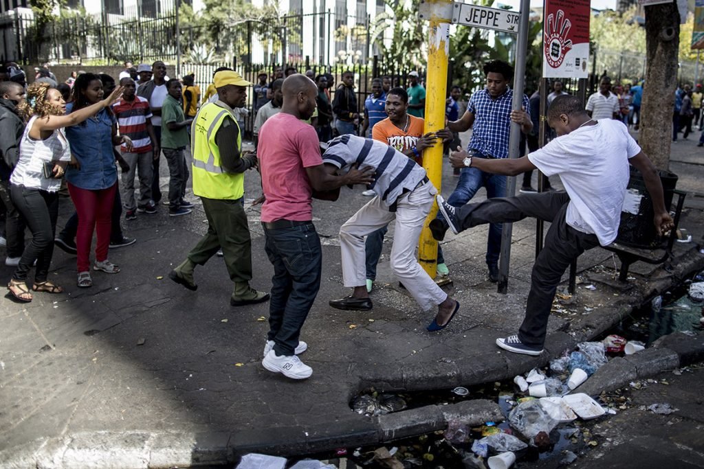 Scene of a xenophobic attack in South Africa