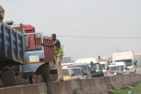 Traffic jam caused by the president Tinubu convoy