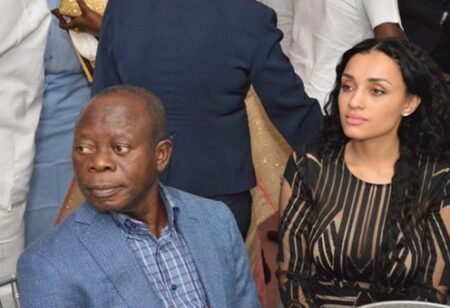 Adams Oshiomhole and his wife, Lara