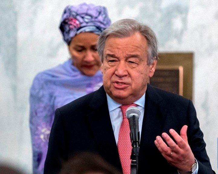 UN Scribe Guterres and deputy secretary-general Amina Mohammed