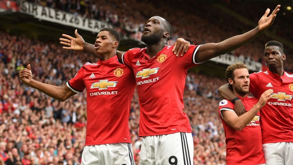 Lukaku celebrates after opening the scoring