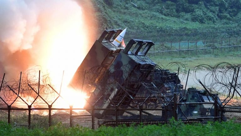 US Army Tactical Missile System (ATACMS) firing a missile into the East Sea