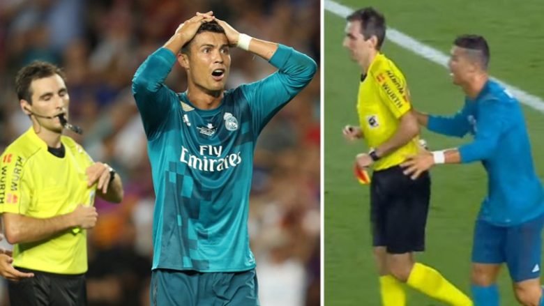 Cristiano Ronaldo lashed out at the referee after being shown a second yellow against Barcelona