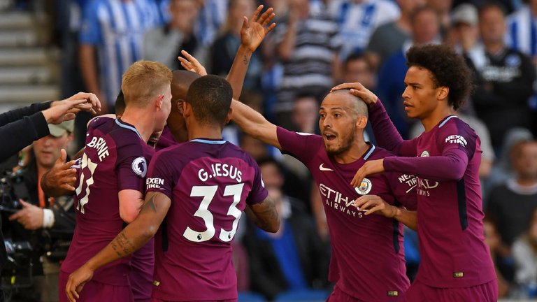 City players celebrates the second goal