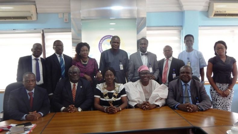 A cross section members of the Chartered Insurance Institute of Nigeria (CIIN) and officials of Babcock University during a collaboration meeting at CIIN Secretariat in Lagos.