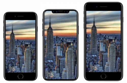 (left to right) iPhone 8, iPhone X, iPhone 8 Plus