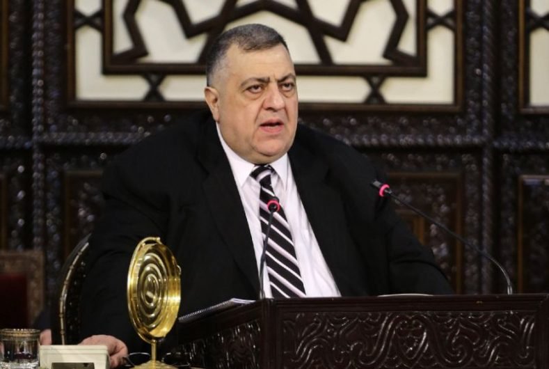 Newly elected Syrian parliament speaker Hammudeh Sabbagh, the first Christian to hold the post in decades