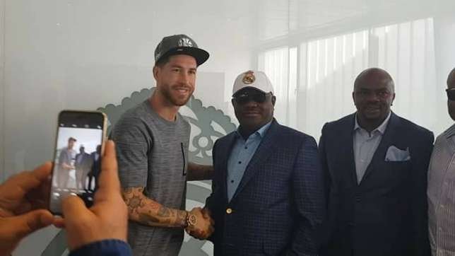 Star struck Nyesom Wike posed alongside Real Madrid captain, Sergio Ramos