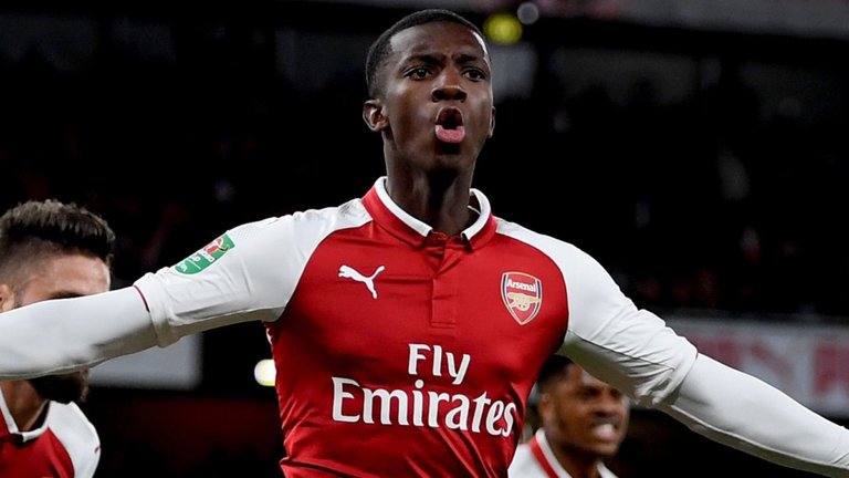 Eddie Nketiah put Arsenal ahead three minutes before the break