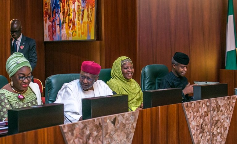 Vice President Yemi Osinbajo presiding over Federal Executive Council meeting