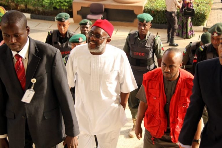 Olisa Metuh is being tried for a N400 million fraud by the EFCC