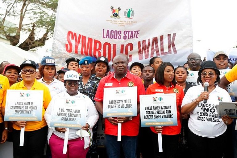 Governor Akinwunmi Ambode joined the advocacy walk against sexual and gender based violence to show support for our women
