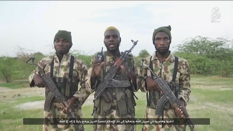 Still picture shows Islamic State in West Africa fighters