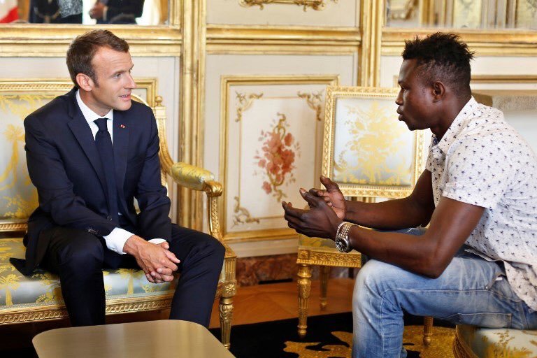 Mamoudou Gassama met with President Emmanuel Macron and is expected to get French citizenship for saving a four-year old boy