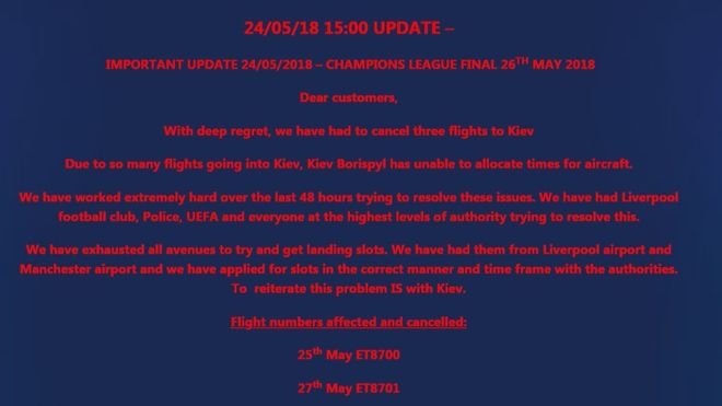 Worldchoice Sports have left hundreds of Liverpool fans stranded for the Champions League final after flight cancellation