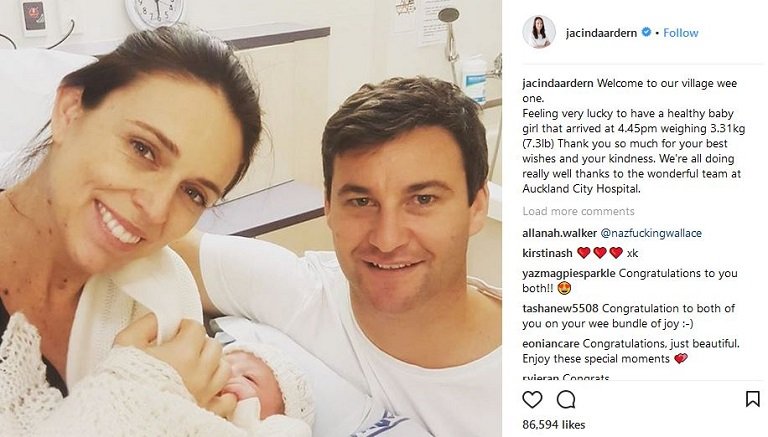 New Zeland PM Jacinda Arden has given birth to a baby girl