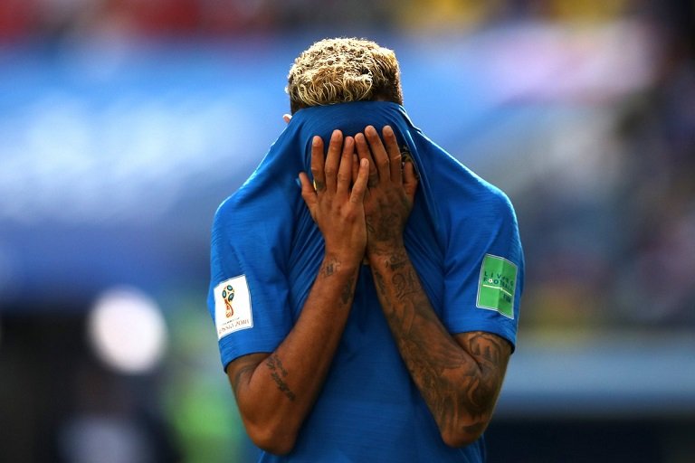 Neymar in tears after Brazil beat Costa Rica 2-0