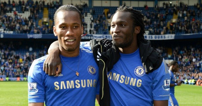 Drogba and Lukaku were both at Chelsea in 2011-12 but never played together - Drogba came off the bench to replace Lukaku on the final day of the season