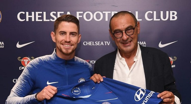 Jorginho and Maurizio Sarri both joined Chelsea from Napoli on the same day