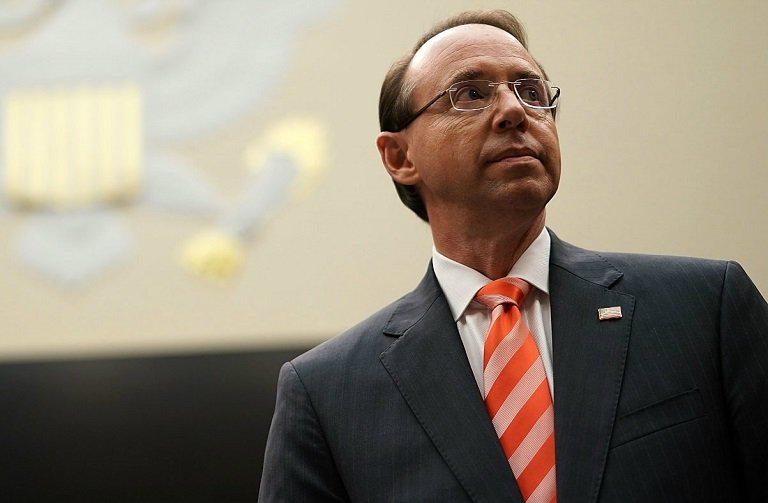 Rod Rosenstein says 12 Russian intelligence officers have been indicted over US election hack