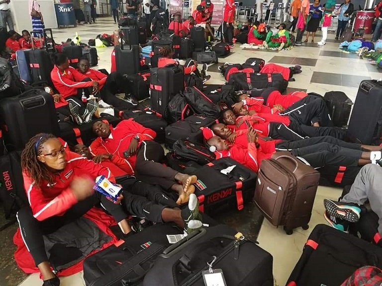 African athletes have been stranded at Lagos airport for more than two days