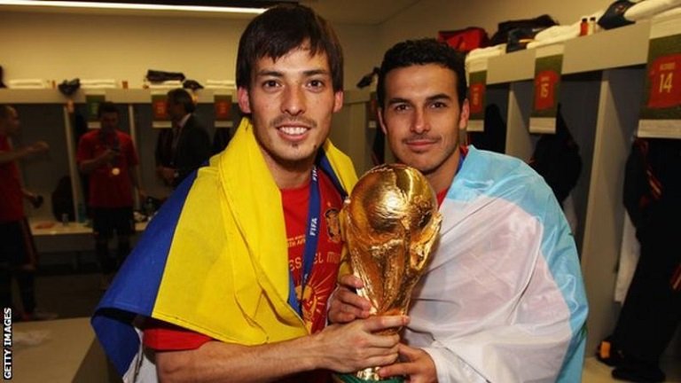 David Silva the World Cup with Spain in 2010