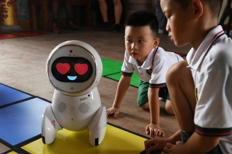 Keeko robots teach pupils at kindergarten school in China