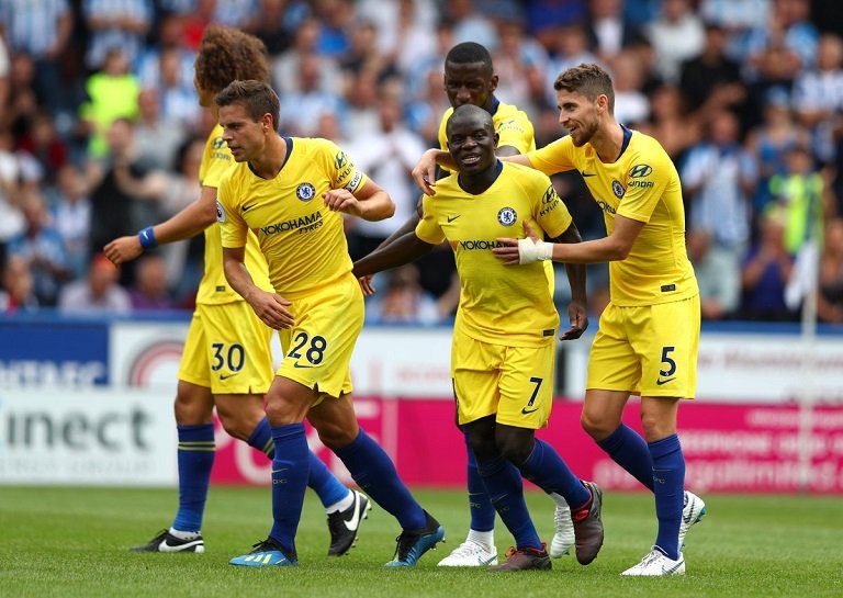 World Cup winner N'Golo Kante scored as Chelsea beat Huddersfield 3-0