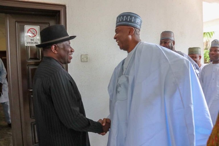 President Goodluck Jonathan received Senator Bukola Saraki at his Maitama Office in Abuja