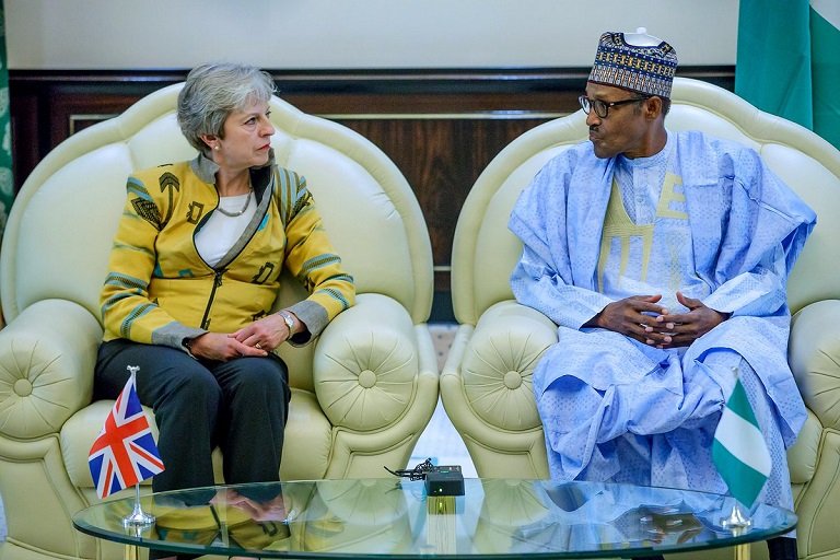 President Muhammadu Buhari and Prime Minister Theresa May in closed-door meeting