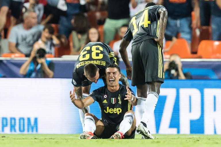 Cristiano Ronaldo sees red as Juventus beat Valencia at the Mestalla Stadium