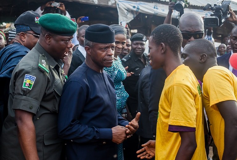 Vice President Yemi Osinbajo in Bauchi state for the National MSME Clinics and launch of Trader Moni