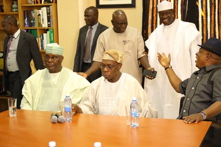 Atiku Abubakar and Chief Olusegun Obasanjo held a joint press conference in Abeokuta, Ogun state