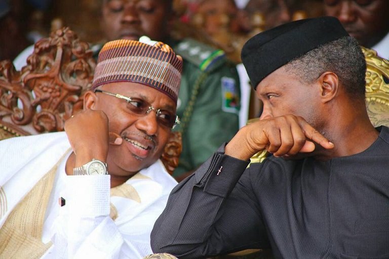 Vice President Yemi Osinbajo and Governor Muhammad Jibrilla Bindow are in a closed door meeting over Adamawa APC crisis