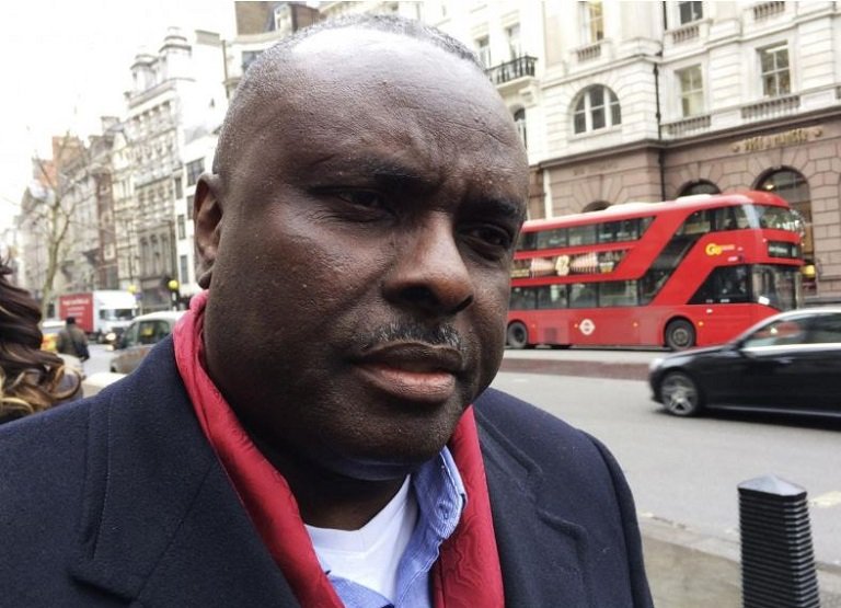 Former Delta State governor, James Ibori, speaks after a court hearing outside the Royal Courts of Justice in London, Britain, January 31, 2017. REUTERS