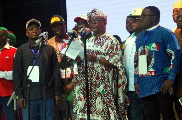 PDP national chairman, Prince Uche Secondus at the national convention in Port Harcourt, Rivers state