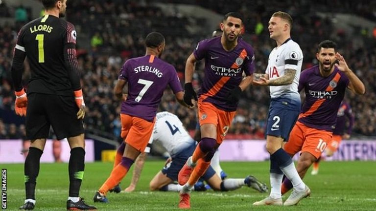 Riyad Mahrez scored his fifth goal since joining Manchester City from Leicester City