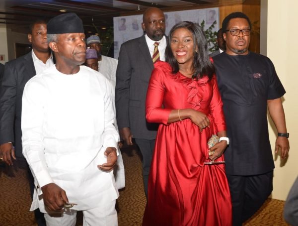 Vice President Yemi Osinbajo and book author Funmilayo Braithwaite