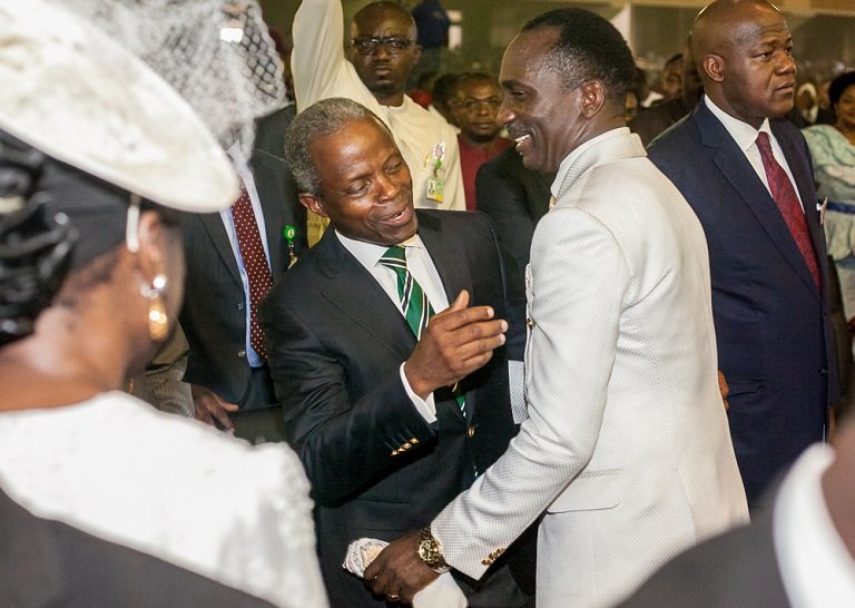 Vice President Yemi Osinbajo received by Dr. Paul Enenche, founder of the Dunamis International Gospel Centre