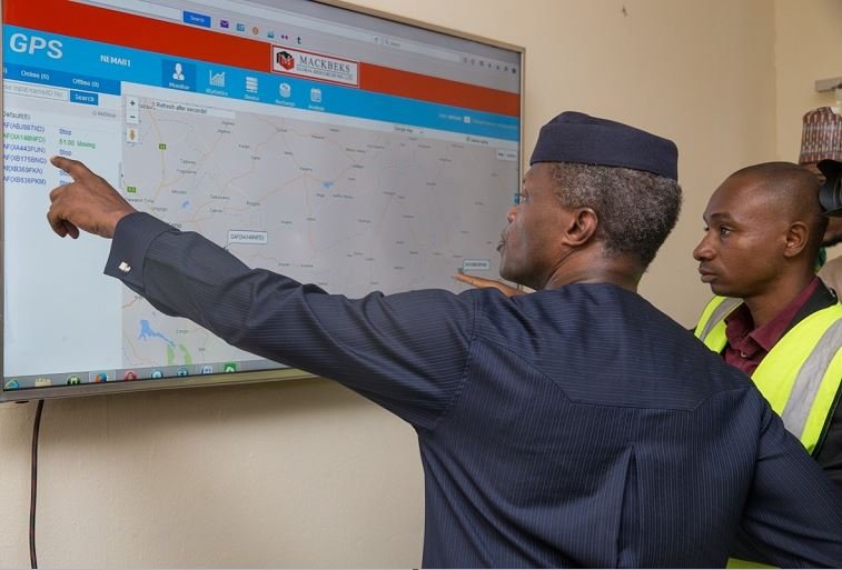 Acting President Yemi Osinbajo tracking the special Relief Intervention Plan involving New Food Distribution Plan for IDPs in the North-East on 8th June 2017