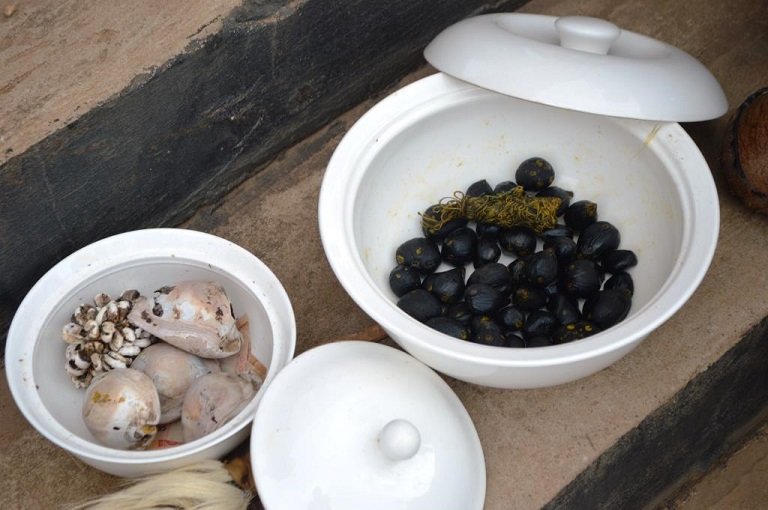 Charms and fetish objects found in possession of the arrested undergraduates