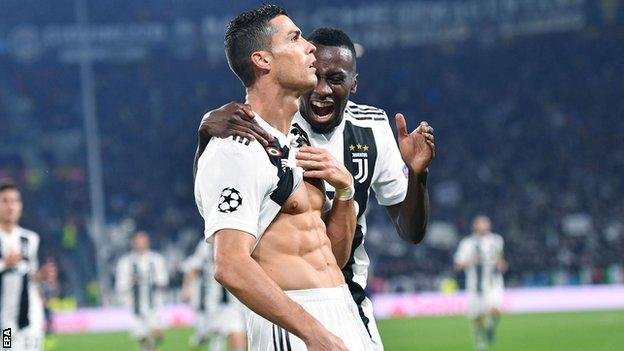 Cristiano Ronaldo scored his first Champions League goal this season
