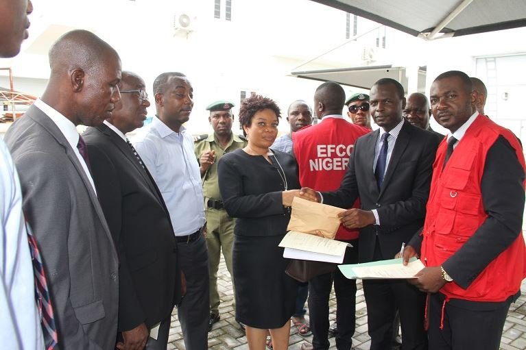 EFCC presenting documents of forefeited properties to First Bank of Nigeria