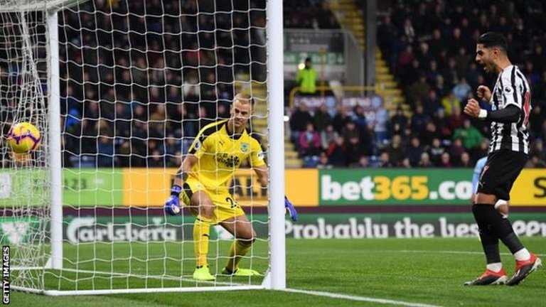 Newcastle beat Burnley to claim their first win against the Clarets since 1975