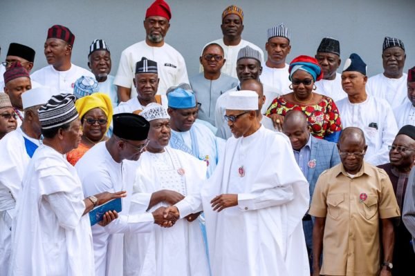 Senator Akume led Benue leaders to President Buhari at the Presidential Villa
