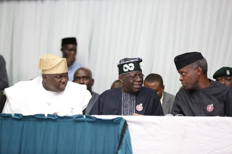 Governor Akinwunmi Ambode, Asiwaju Bola Tinubu and Vice President Yemi Osinbajo