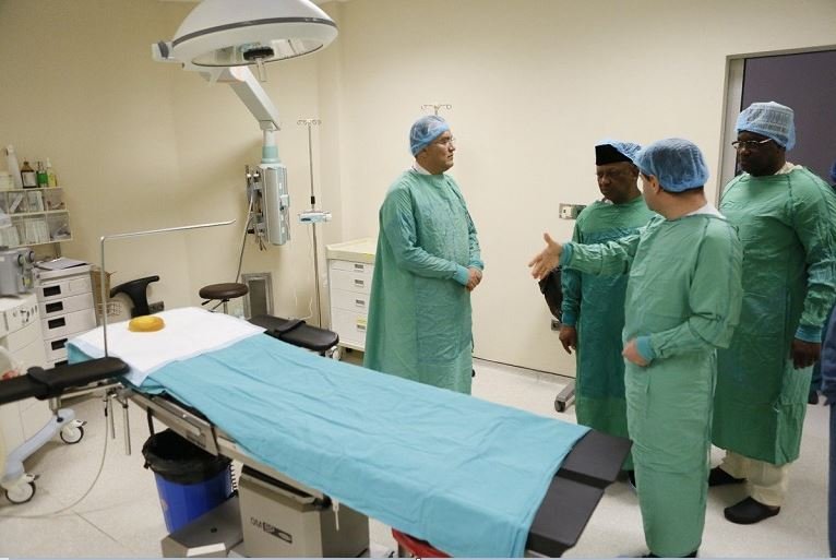 Minister of State for Health, Dr Osagie Ehanire, taking a tour of Nizamiye Hospital facility in Abuja