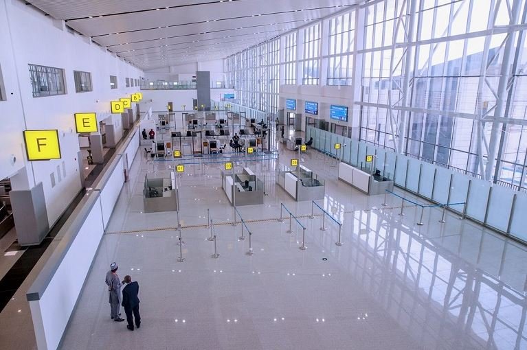 New Abuja Airport checking in and boarding area